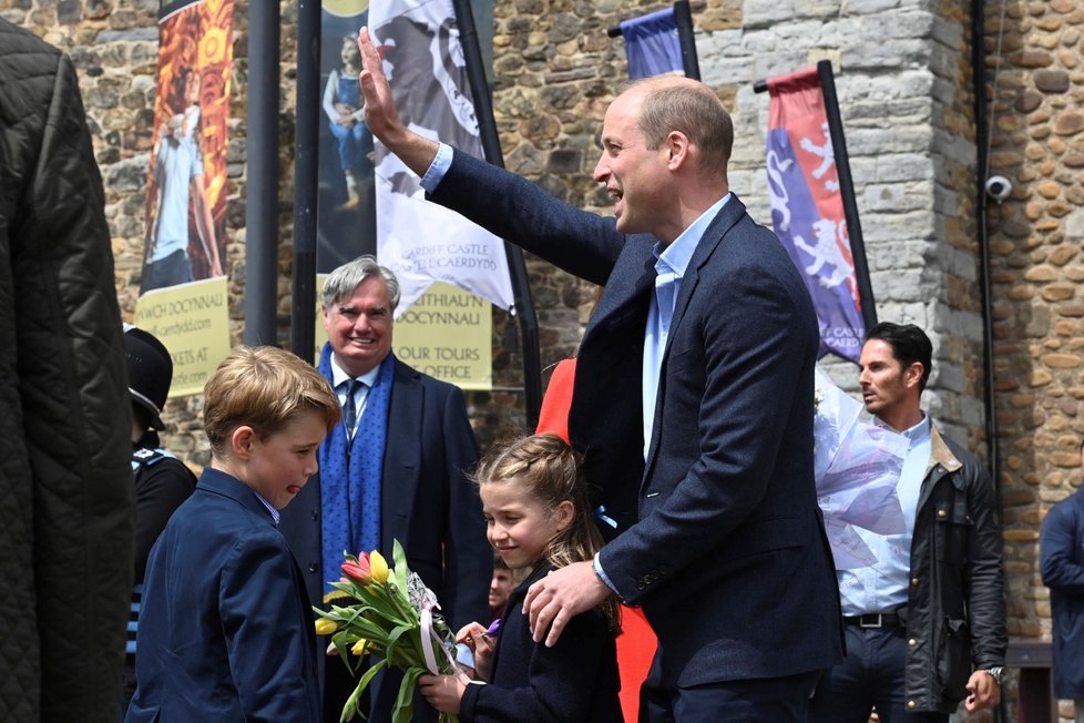 Kate a William s dětmi na návštěvě v Cardiffu