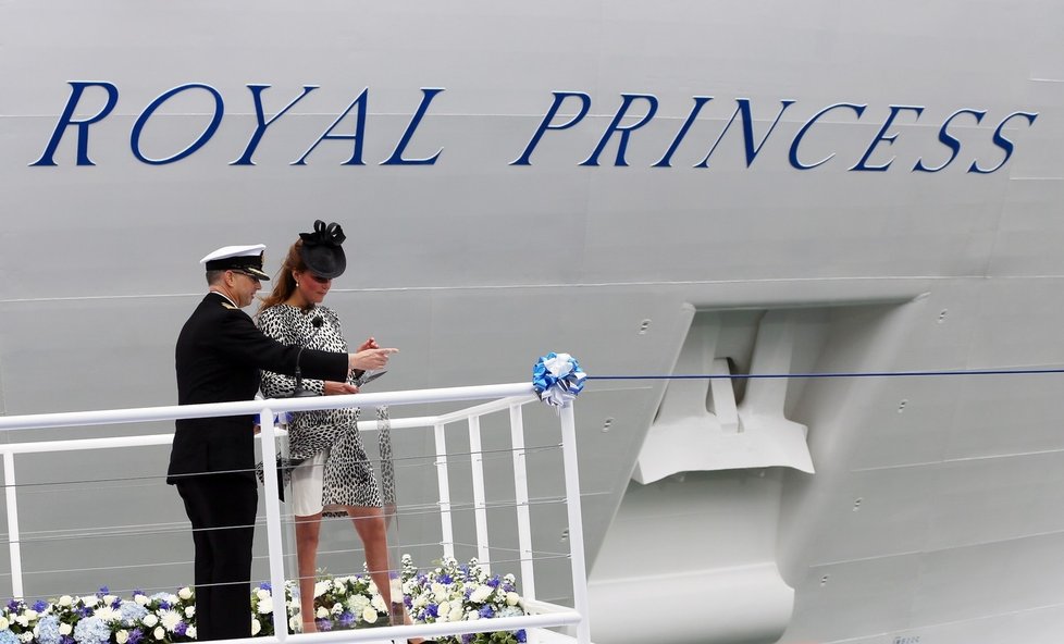 Kate křtila loď Royal Princess