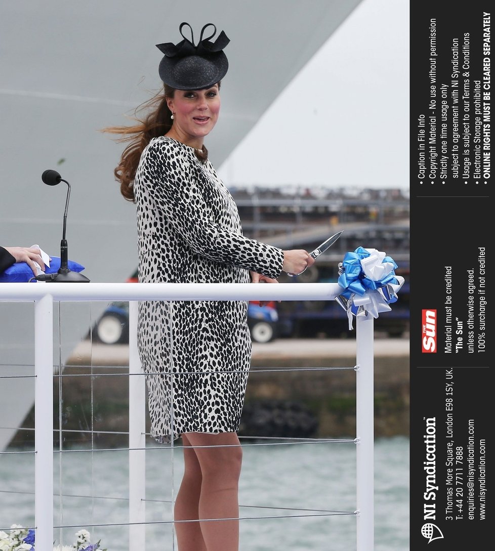 Kate  křtila loď Royal Princess
