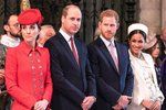 Princové William a Harry se svými manželkami