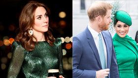 Kate Middletonová, princ Harry a Meghan Markleová