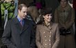 Kate Middleton a Boží hod 25.12.2014 s princem Williamem.