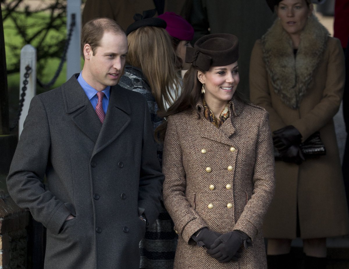 Kate Middleton a Boží hod 25.12.2014 s princem Williamem.