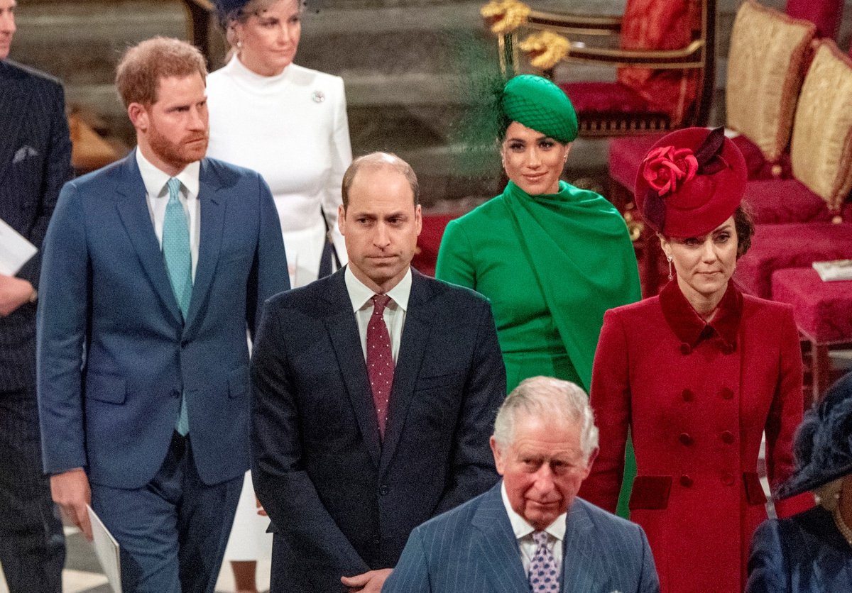 Kate Middleton, princ William, Meghan Markle a princ Harry na oslavách Dnu Commonwealthu