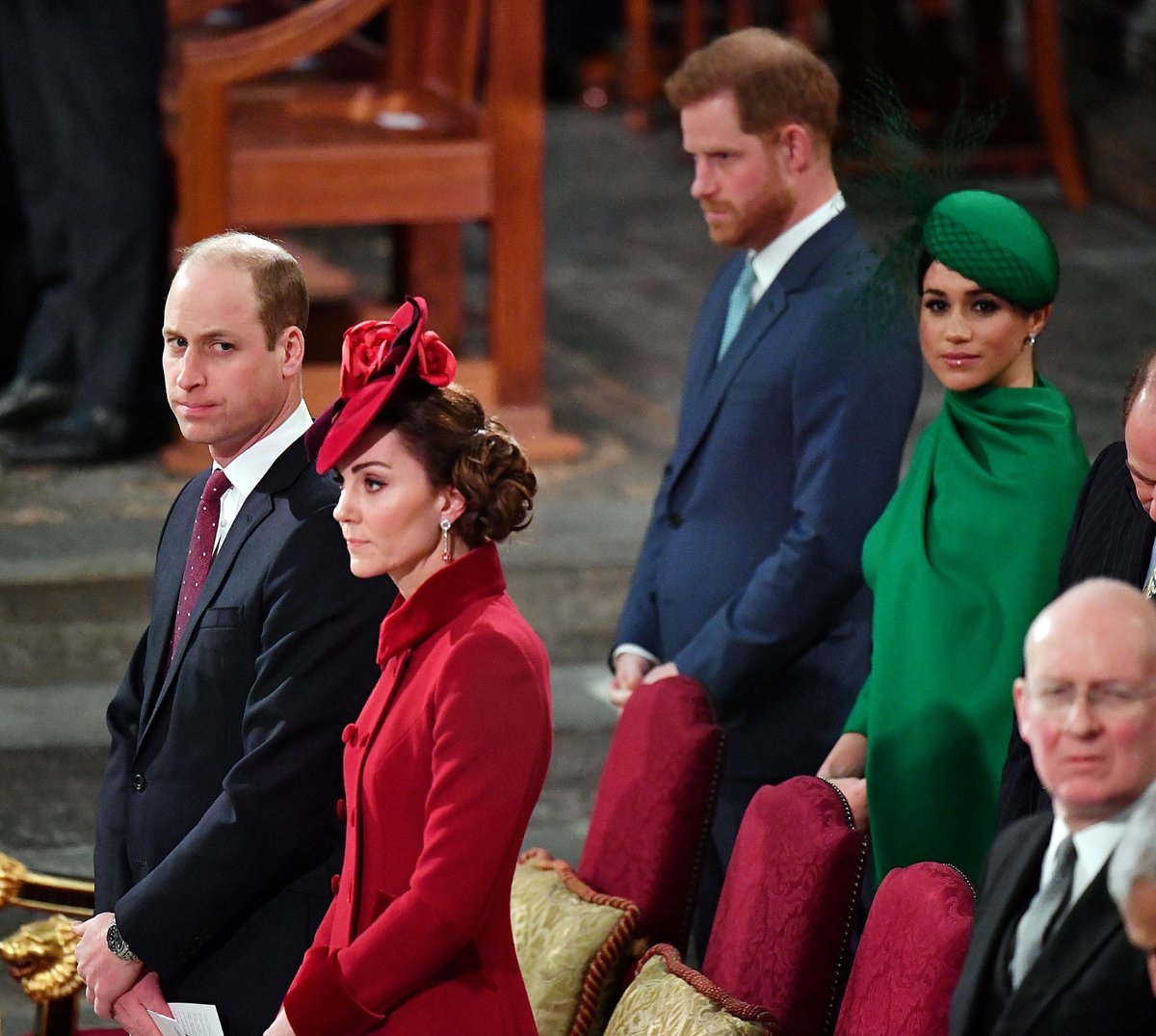 Kate Middletonová, princ William, Meghan Markleová a princ Harry na oslavách Dnu Commonwealthu