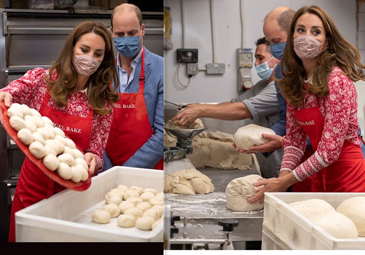 Kate a princ William si vyzkoušeli práci pekařů.