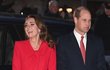 Kate Middletonová s princem Williamem na bohoslužbě Royal Carols: Together at Christmas