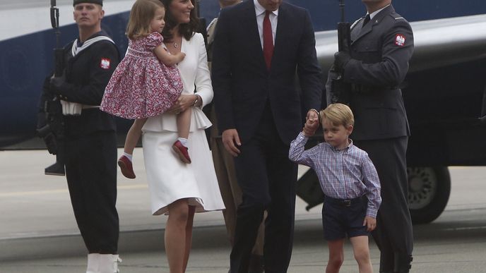 Kate, vévodkyně z Cambridge, princ William, princezna Charlotte a princ George na návštěvě Polska