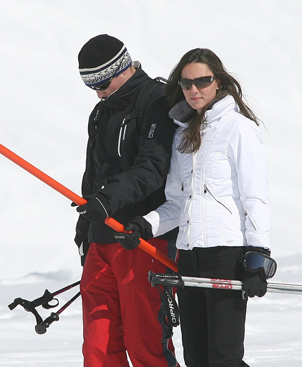 Kate a William na lyžovačce