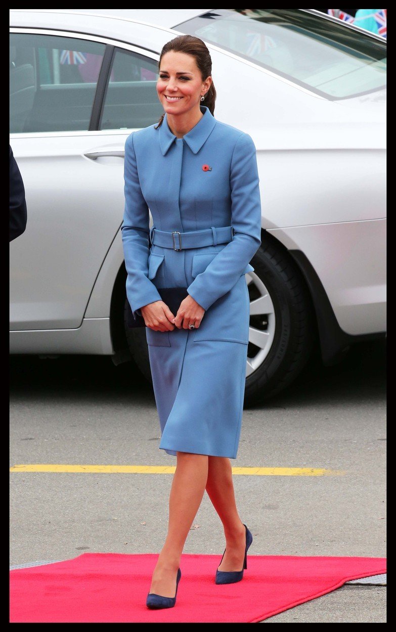Kate v modrém kabátu v roce 2014.