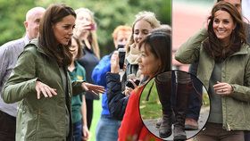 Kate Middleton se vrátila z mateřské dovolené do práce, v deset let starých botách