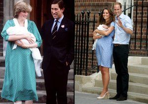 Oblečení ve dny, kdy svět poprvé spatřil prvorozené děti vévodkyň.