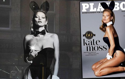 Kate Moss jako sexy zajíček od Playboye! Kromě oušek neoblékla nic