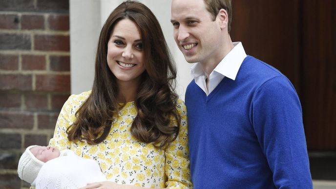 Kate, William a jejich dcera Charlotte Elizabeth Diana