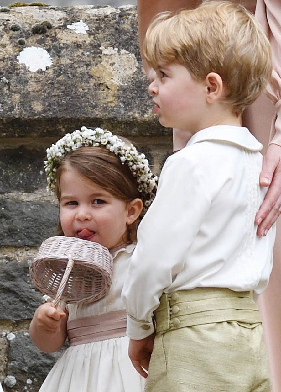 Georg a Charlotte na svatbě Pippy Middleton