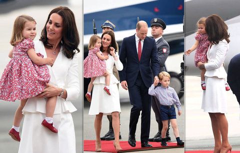 Královská rodina na návštěvě v Polsku: Kate oslnila  šaty za 60 tisíc