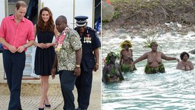 Princ William a vévodkyně Kate navštívili Šalamounovy ostrovy, kde je původní obyvatelé vítali s holými prsy