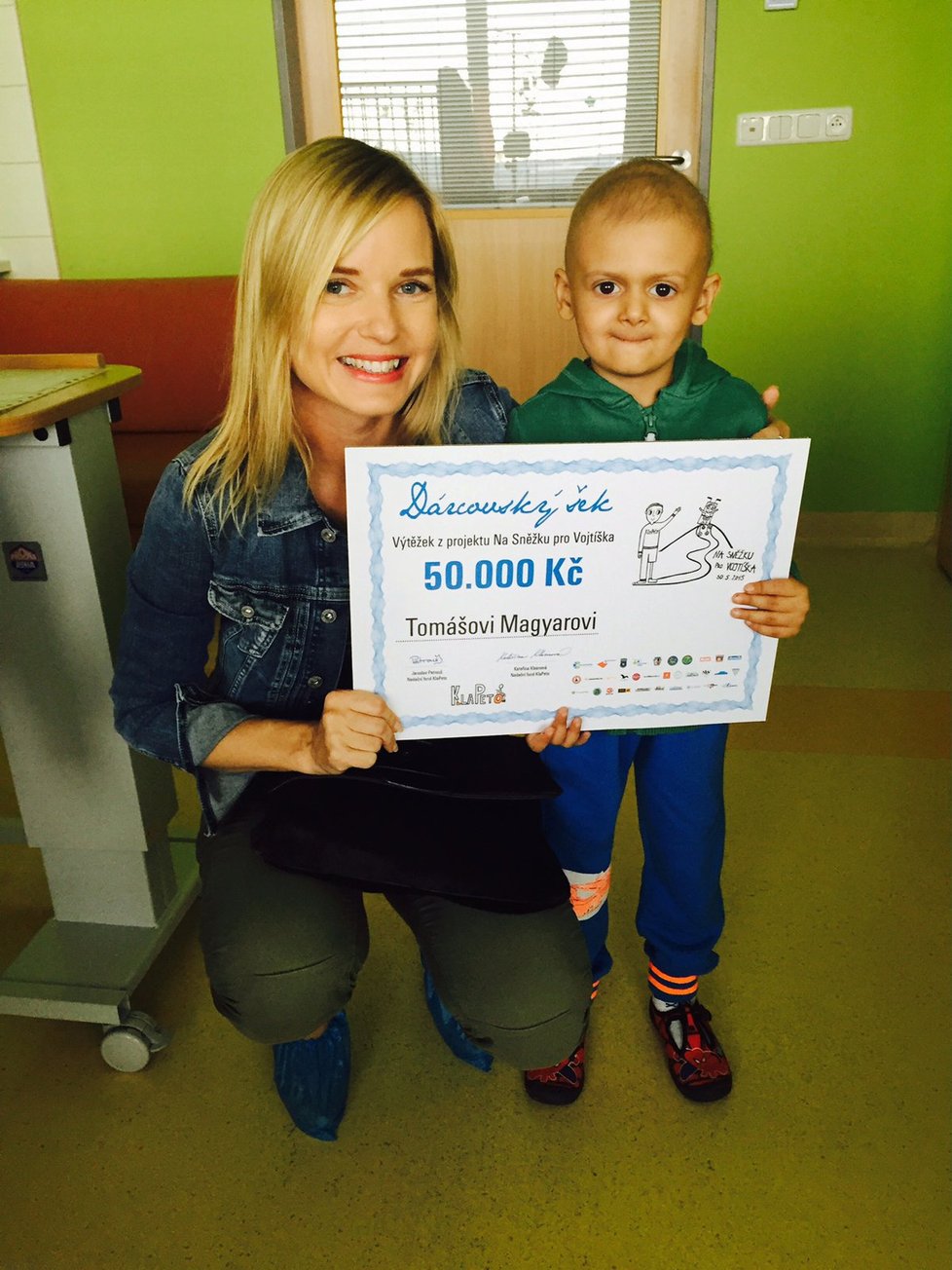 Klasnová se angažuje v pomoci dětem v rámci fondu KlaPeTo: S nemocným Tomáškem