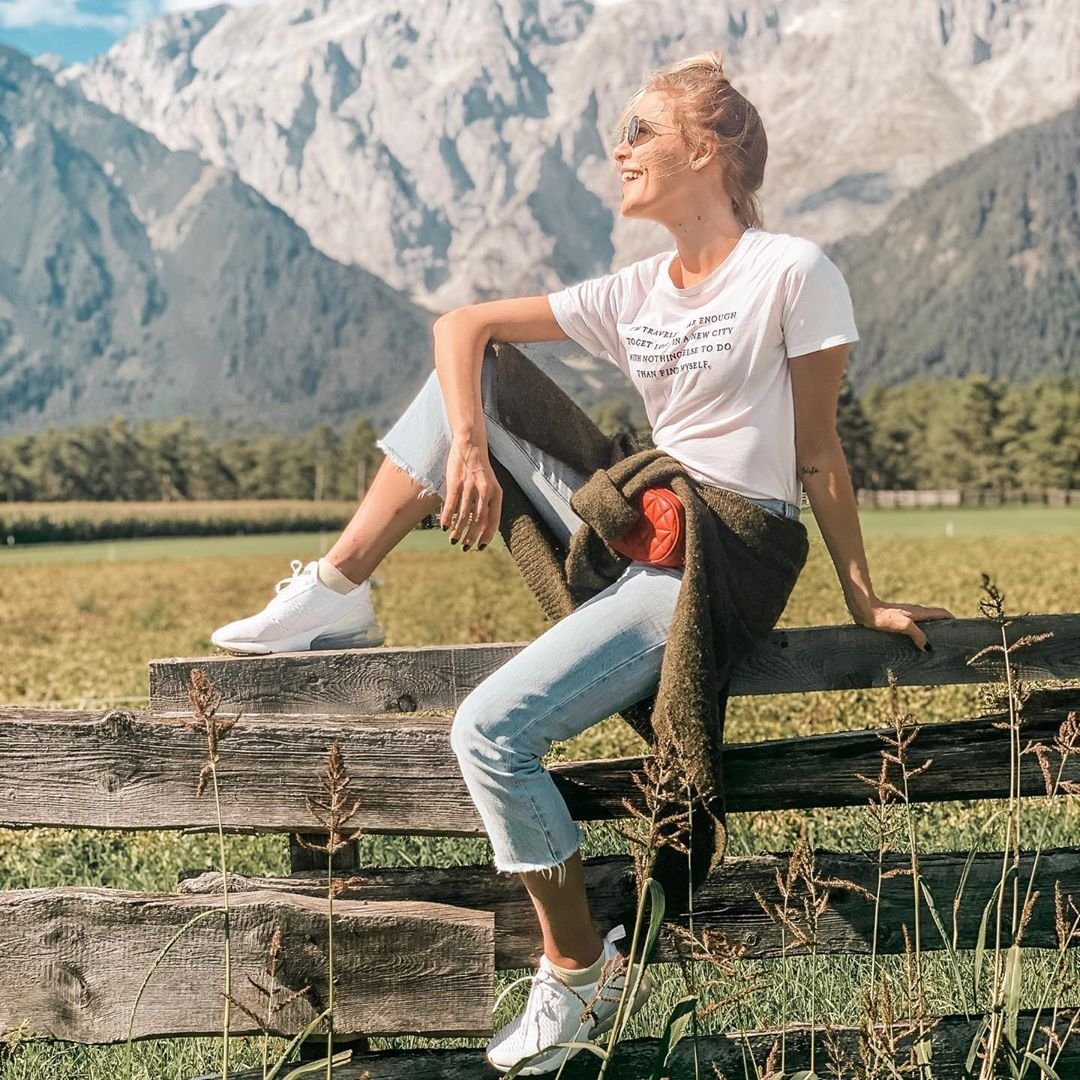 Kateřina Klausová na dovolené v Alpách