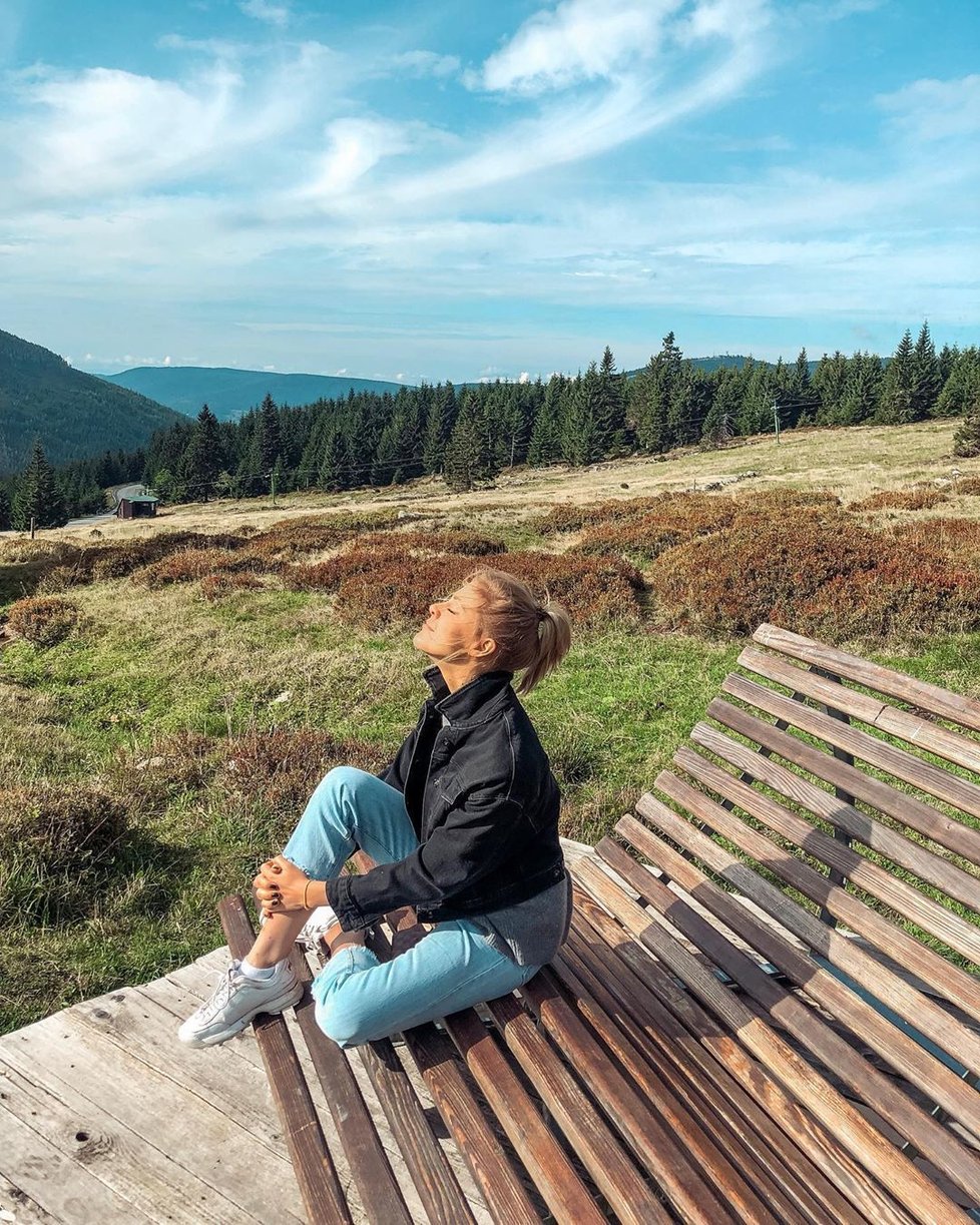 Kateřina Klausová na dovolené v Alpách