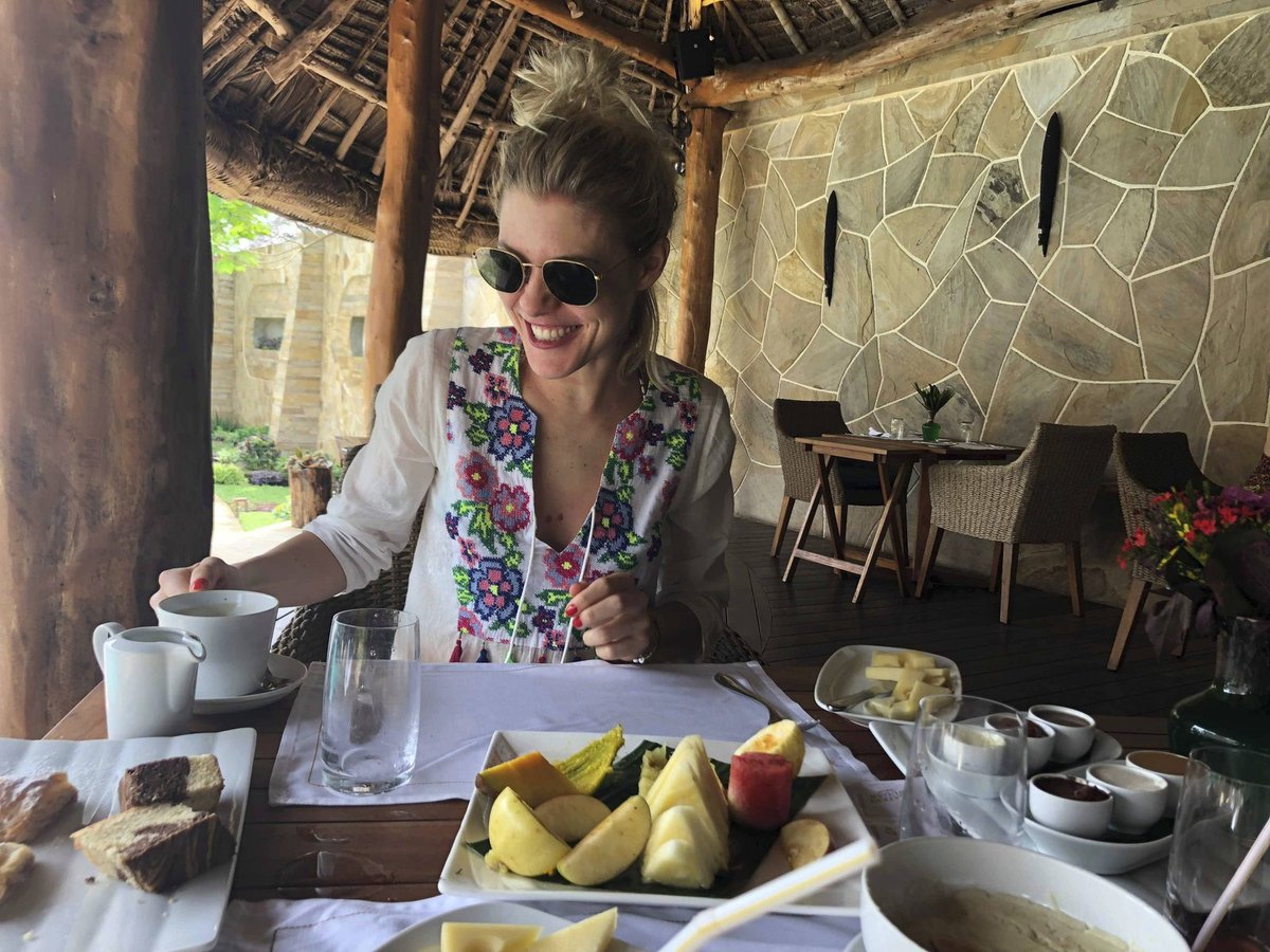 Kateřina Klausová na dovolené na Zanzibaru