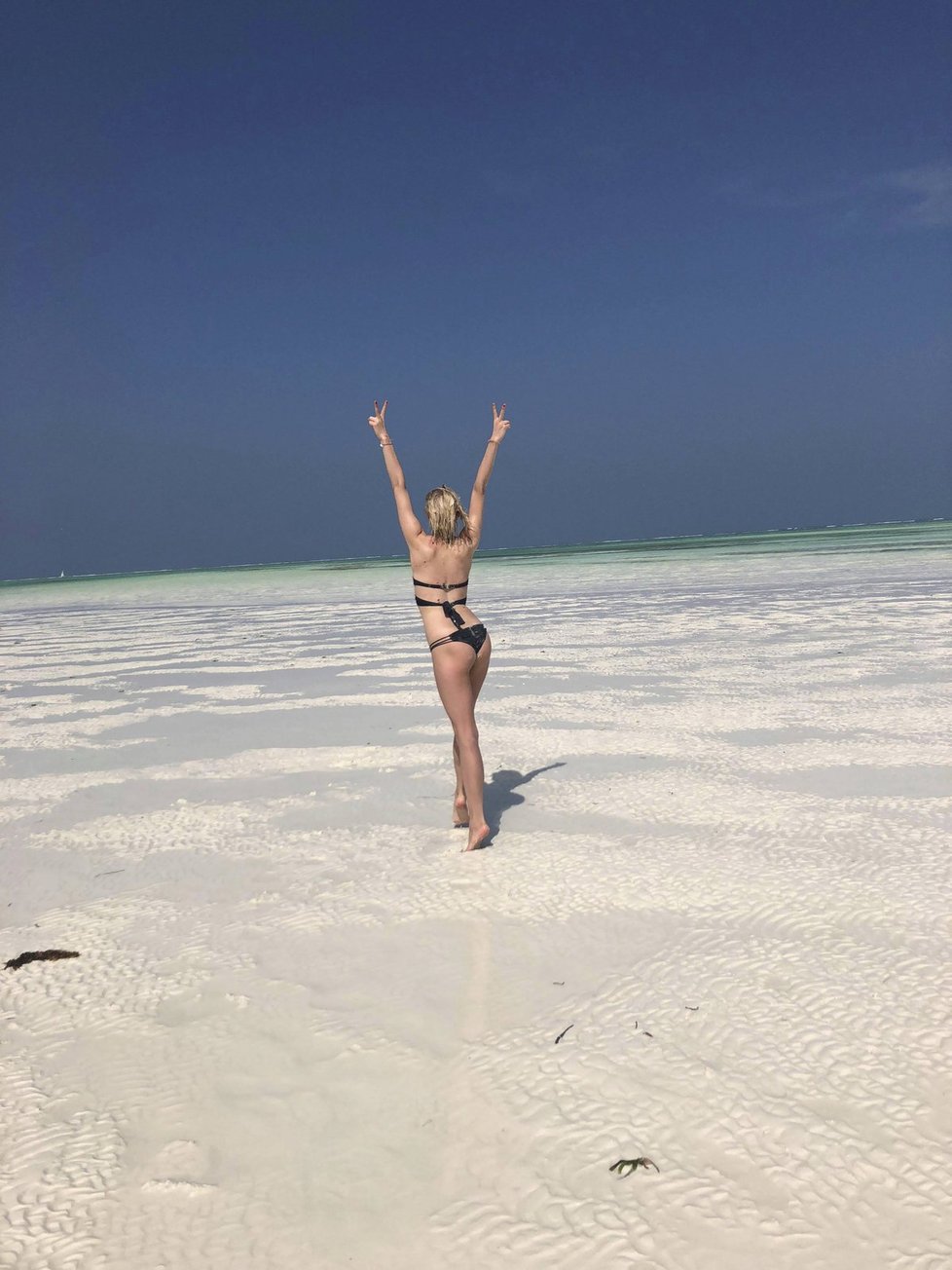 Kateřina Klausová na dovolené na Zanzibaru