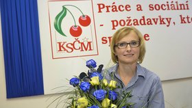 Europoslankyně Kateřina Konečná ve volebním štábu KSČM