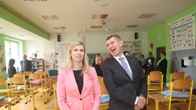 Poslankyně a někdejší ministryně školství Kateřina Valachová (ČSSD) s Andrejem Babišem (ANO)