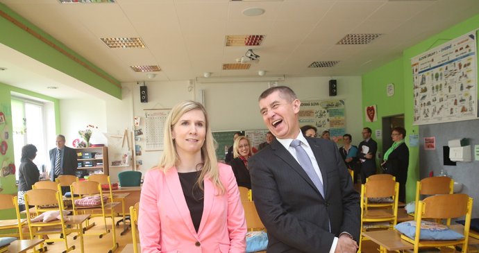 Poslankyně a někdejší ministryně školství Kateřina Valachová (ČSSD) s Andrejem Babišem (ANO)