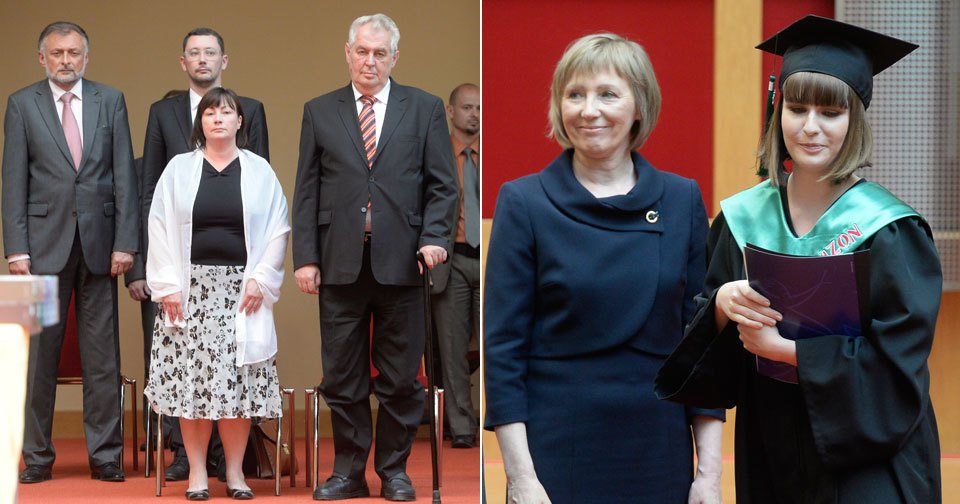 Prezident Miloš Zeman s manželkou Ivanou přišli na předání maturitního vysvědčení své dcery Kateřiny