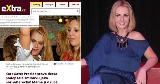 Extra.cz tvrdí, že se Kateřina Zemanová zúčastnila porno party. A jako taková musela před akcí podepsat smlouvu jako pornoherečka