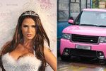 Hvězda Katie Price si nabourala růžový vůz nejspíš pod vlivem alkoholu.