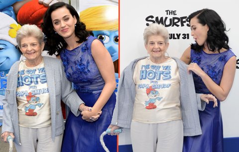 Babička Katy Perry touží po Taťkovi Šmoulovi: Ukázala to na premiéře!