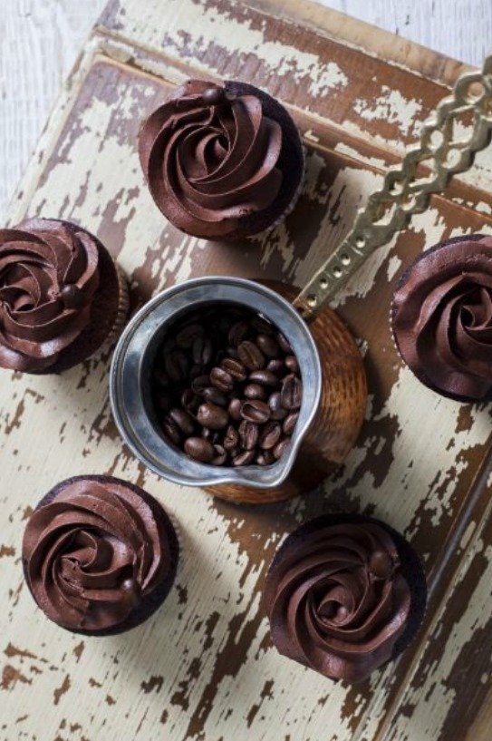 Espresso cupcakes s čokoládovým krémem