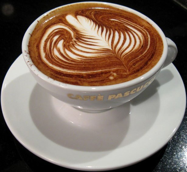 Káva zdobená technikou Latte art