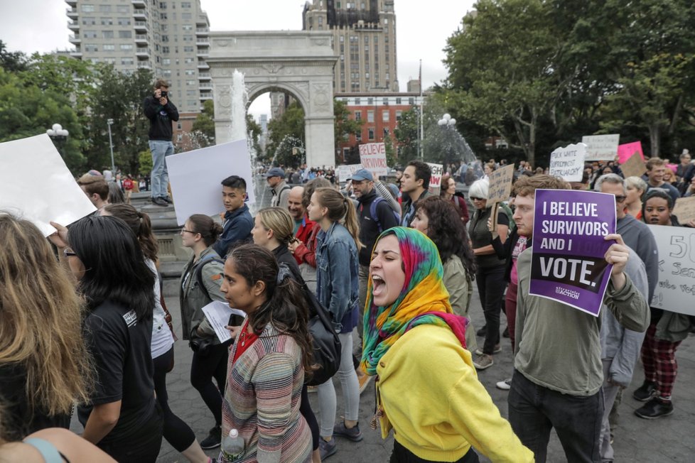 Protesty proti nominaci Bretta Kavanaugha na post soudce nejvyššího soudu.