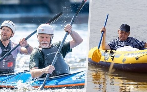 Prezidenti na vodě: Pavel zamířil v kajaku na divokou řeku, Zeman letos opět vytáhne nafukovací člun