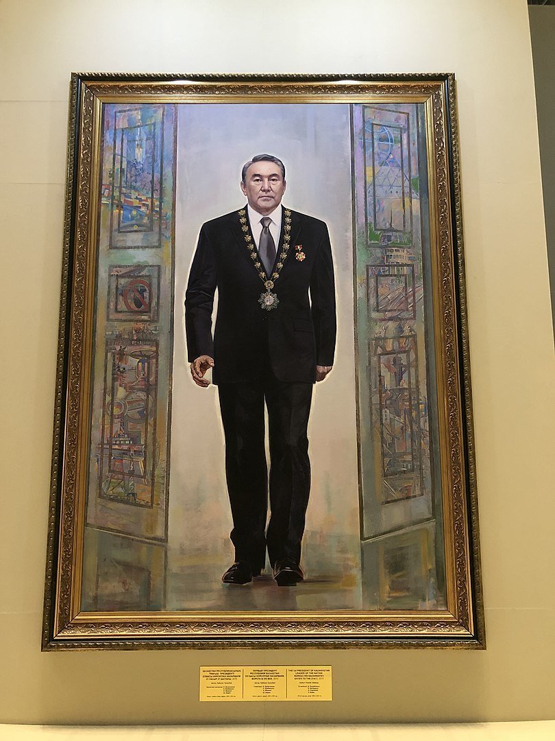Nazarbajevův portrét v Národním muzeu Republiky Kazachstán.