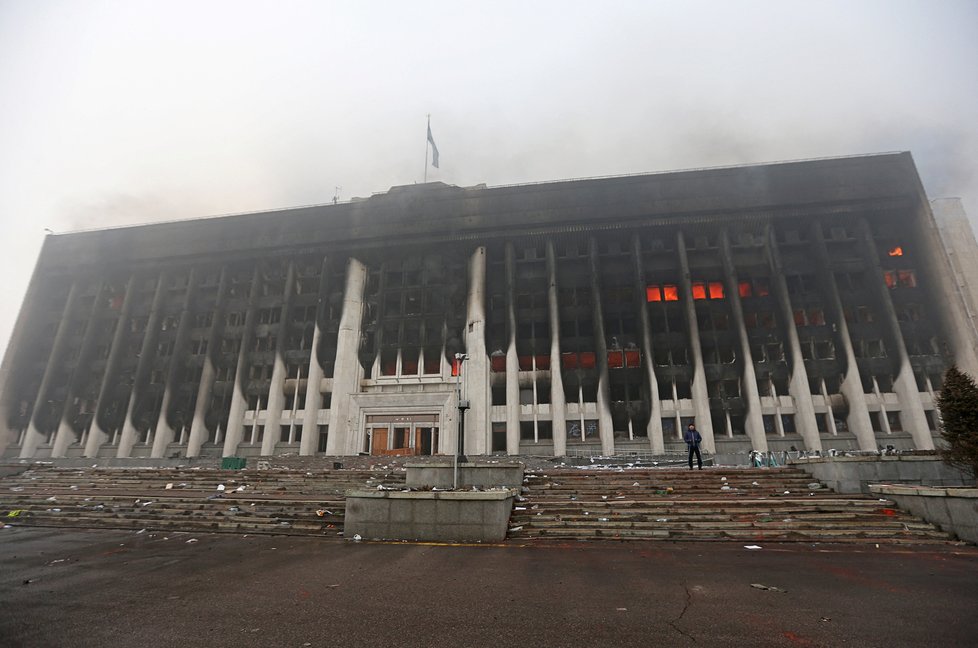 Protesty v Kazachstánu (7. 1. 2022)