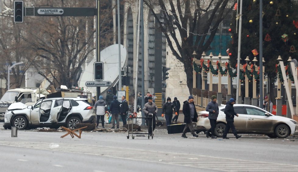 Záběry z Kazachstánu, kde proběhly mohutné protesty (7. 1. 2022).