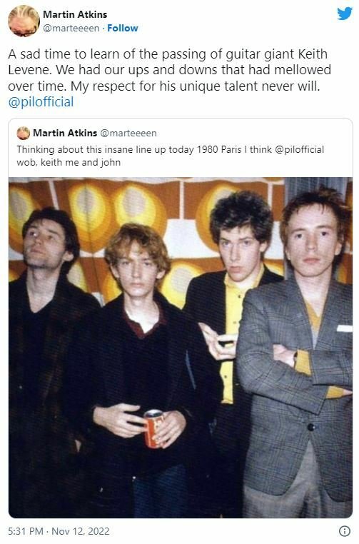 Zemřel kytarista Keith Levene.