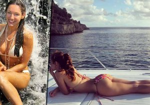 Kelly Brook vystavila své překrásné tělo slunci na luxusní jachtě.