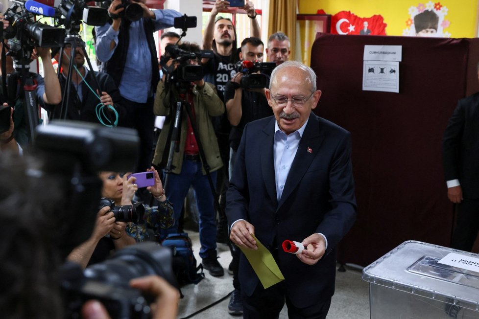 Kemal Kilicdaroglu u druhého kola prezidentských voleb (18. 5. 2023).