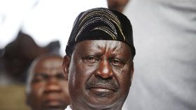 Neúspěšný prezidentský kandidát Raila Odinga.