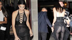 Kendall Jenner si na večeři v Paříži oblékla průhlednou róbu.