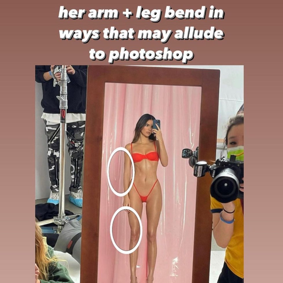 Kendall Jenner fotila v sexy prádélku. S photoshopem to ale podle fanoušků přehnala.