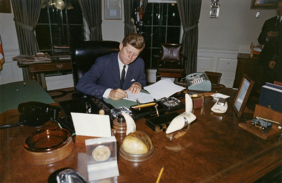 Prezident John F. Kennedy.