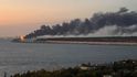 Požár na Kerčském mostě: Hořela cisterna (8.10.2022)