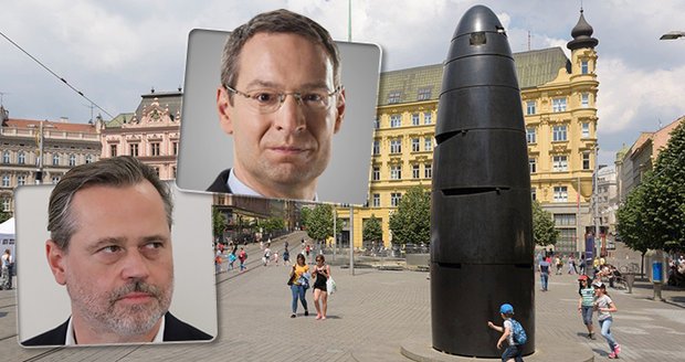Náměstek primátorky Robert Kerndl (dole) nazval opozičního politika Michala Závodského línem s předponou "šu".