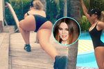 To je ale výstavní pozadí! Khloe Kardashian se rozcvičovala u bazénu.